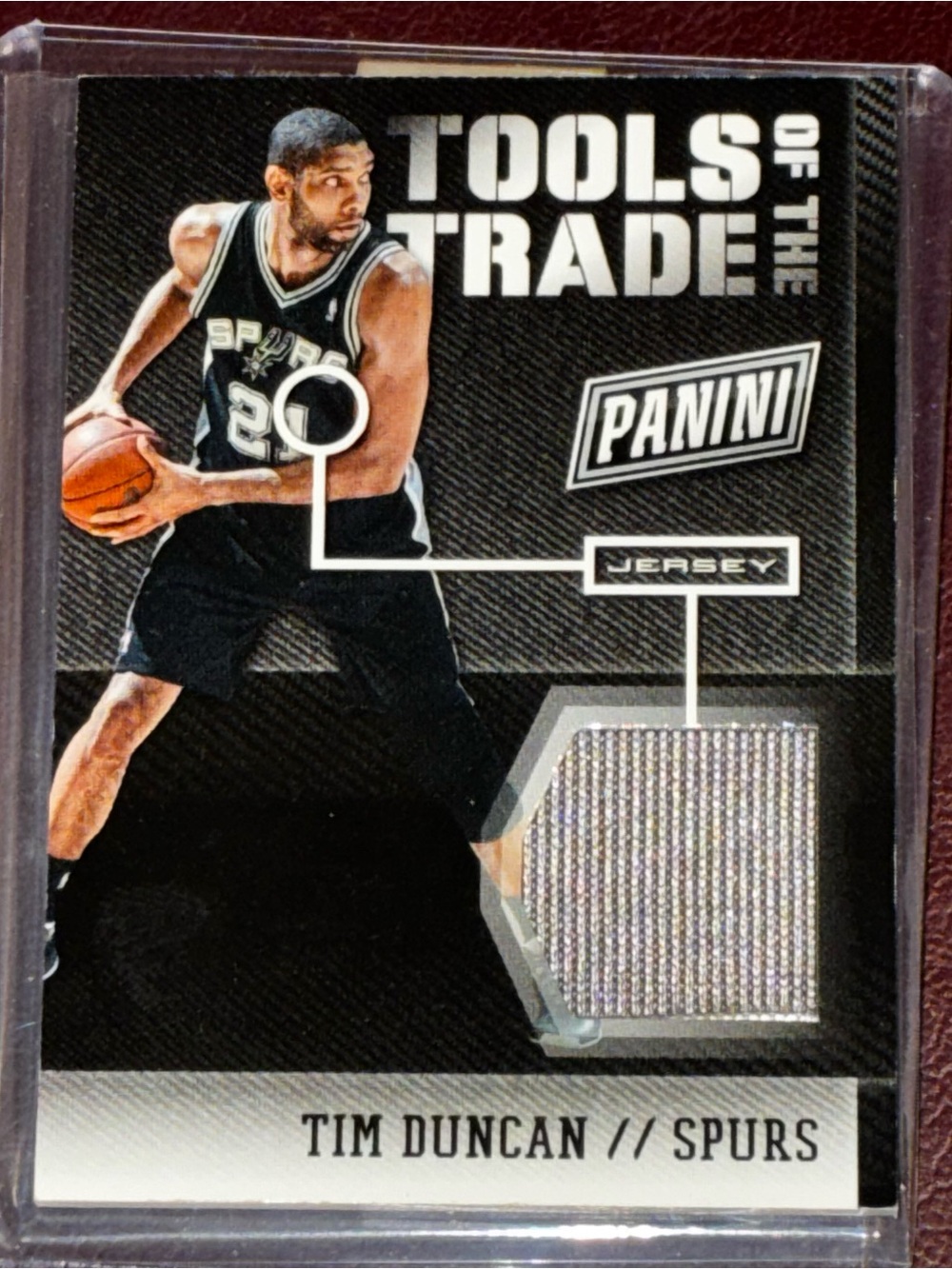 PANINI TIM DUNCAN AUTHENTIC JERSEY PATCH FROM #21 TOOLS OF THE TRADE NBA